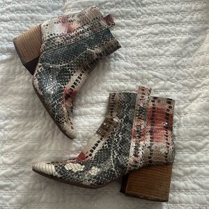 Kork’s Snake Skin Booties